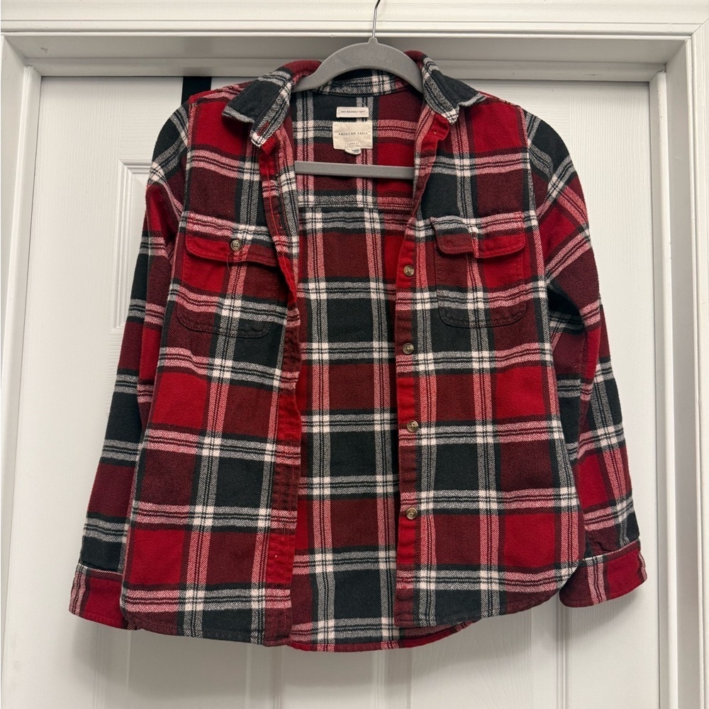 American Eagle Ahh-mazingly Soft Plaid Flannel Buttondown Shirt Classic XS
